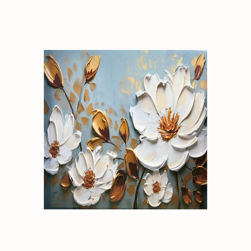 SATYAM KRAFT 1 Piece square Flower abstract wall art hanging Canvas Frame for home decor,Living Room, bedroom, Painting Set for medium size wall decor.