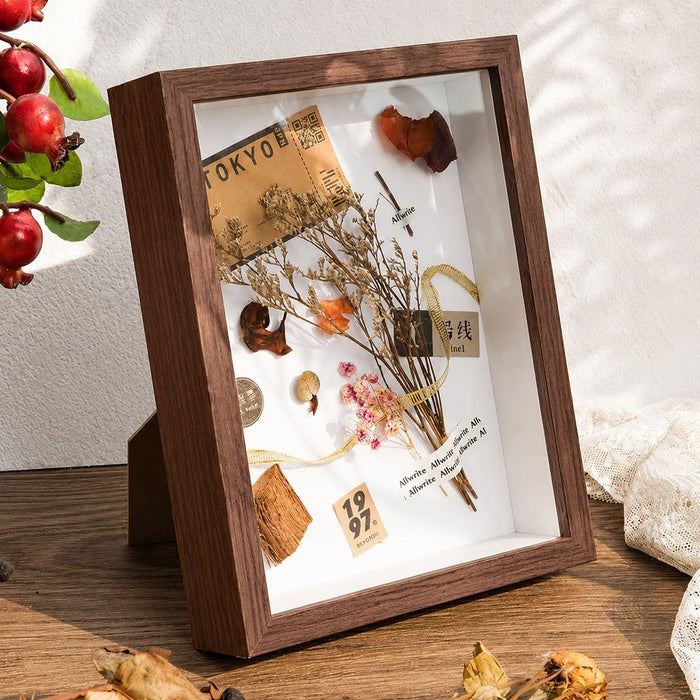 Wooden Frame for Home Decor, Deep Display Memory Frame with Transparent Front, Wall Mount & Table Top Display Case for Bedroom, Wedding, Return Gift, Birthday Gift
