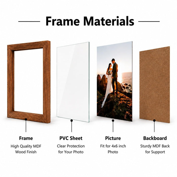 Wooden Frame for Home Decor, Deep Display Memory Frame with Transparent Front, Wall Mount & Table Top Display Case for Bedroom, Wedding, Return Gift, Birthday Gift