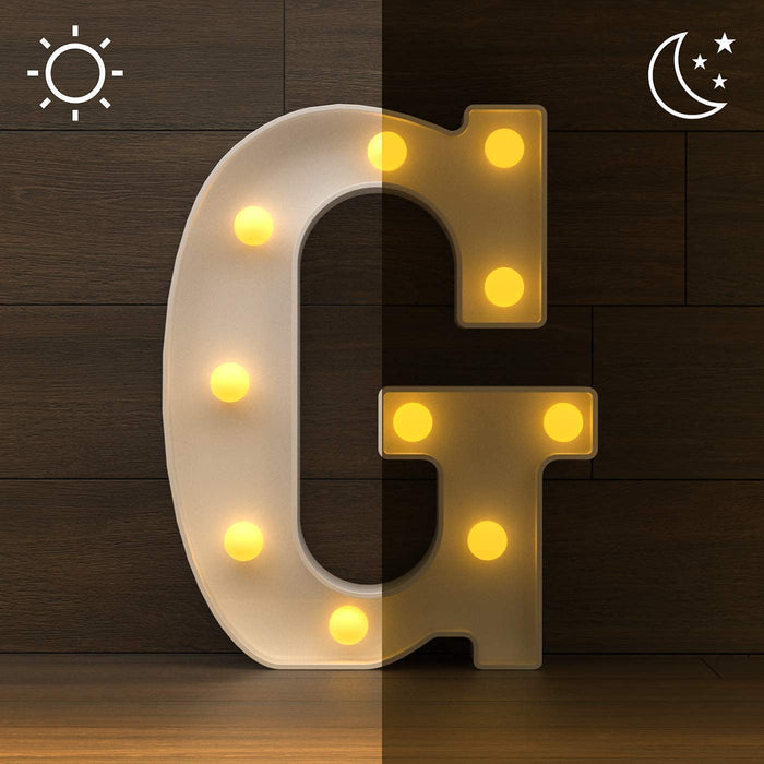 6 inch Marquee Alphabet Shaped Led Light for Home Decoration and Wall Lamp, White, 1 Piece