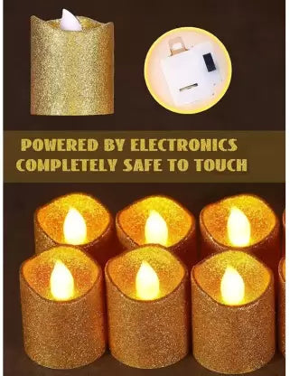 Acrylic Glitter Votive led Candle Tea Light Candle Candle 12 pcs