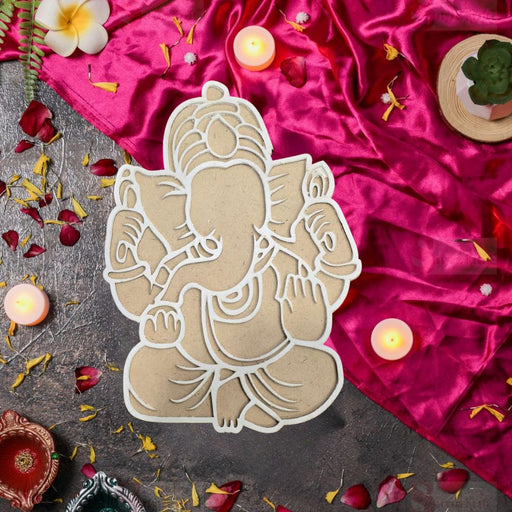 3 PCS MDF Rangoli Mat with Wooden Base. Easy to Use. Just Fill It Up with Rangoli,Flowers,Pulses Inland Rangoli Stencils Border for Floor Home Diwali Decoration DIY (Ganeshji Pack of 3)