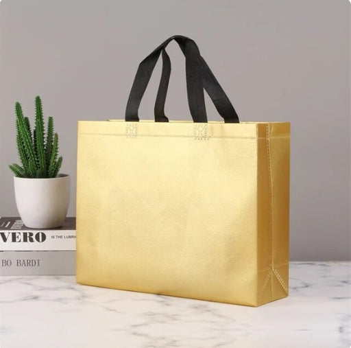 Large Size Non Woven Fabric Bag With Handle 45 x 35 cm Gift Paper bag, Carry Bags, gift bag, gift for Birthday, gift for Festivals, Season's Greetings and other Events(Gold)