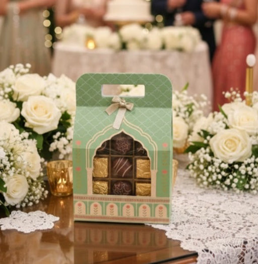 5 Pcs Affordable Hamper Box Green Colour hamper Multipurpose Decorative Folding Paper Cardboard Box DIY Box for Gift Hamper, Diwali Gifting, Wedding gifing, Return Gift.(12.5 x 8 x 6 inch)