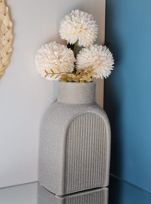 1 Pcs Ceramic Items Vase for Flower Pot, Gift, Home Decor, Bedroom, Office Corner, Living Room, Décor Item (Pack of 1) (Grey)