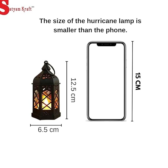 6 pcs flameless and Smokeless Acrylic Antique LED Lantern Hurricane Lamp and Wall Hanging Led Candle Light Holder for Home,Drawing Room, Living Room,Bedroom,Restaurant