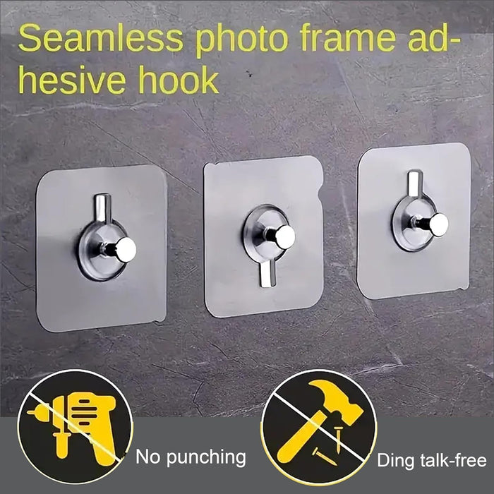 Hooks for Wall Without Drilling, Self Adhesive Hooks for Wall Heavy Duty Strong Nail Free for Hanging Photo Frame, Wall Hanger Sticky Hook,Hooks for Wall (Hanging Hook, Transparent)