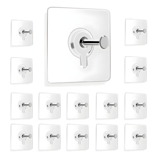 Hooks for Wall Without Drilling, Self Adhesive Hooks for Wall Heavy Duty Strong Nail Free for Hanging Photo Frame, Wall Hanger Sticky Hook,Hooks for Wall (Hanging Hook, Transparent)