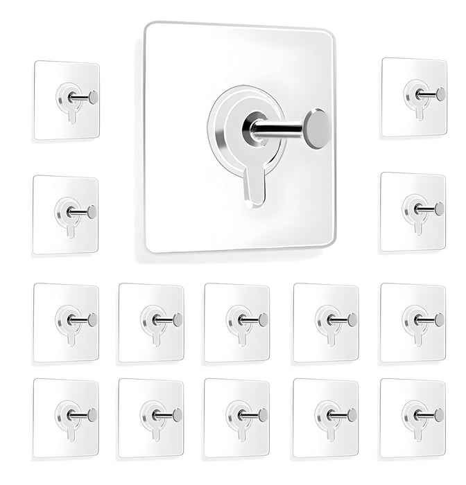 Hooks for Wall Without Drilling, Self Adhesive Hooks for Wall Heavy Duty Strong Nail Free for Hanging Photo Frame, Wall Hanger Sticky Hook,Hooks for Wall (Hanging Hook, Transparent)