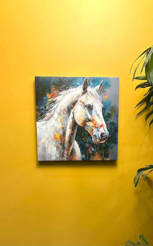 SATYAM KRAFT 1 Piece square Horse abstract wall art hanging Canvas Frame for home decor,Living Room, bedroom, Painting Set for medium size wall decor.