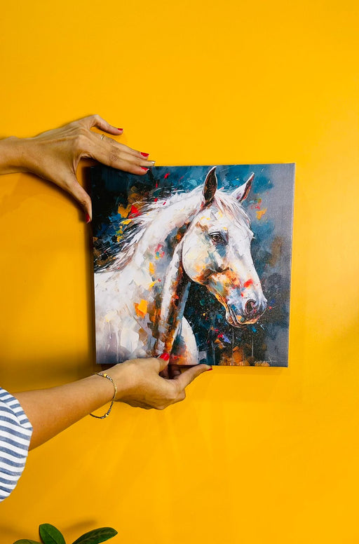 1 Piece square Horse abstract wall art hanging Canvas Frame for home decor,Living Room, bedroom, Painting Set for medium size wall decor.