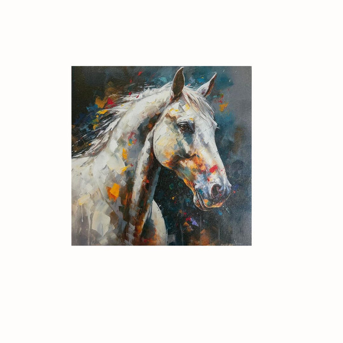 1 Piece square Horse abstract wall art hanging Canvas Frame for home decor,Living Room, bedroom, Painting Set for medium size wall decor.