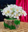 1 Pcs Artificial Hydrangea Fake Flowers Bunch with Wooden Pot for Home Decor, Living Room, Gifting, Table Top, Showpiece(Pack of 1) (White)