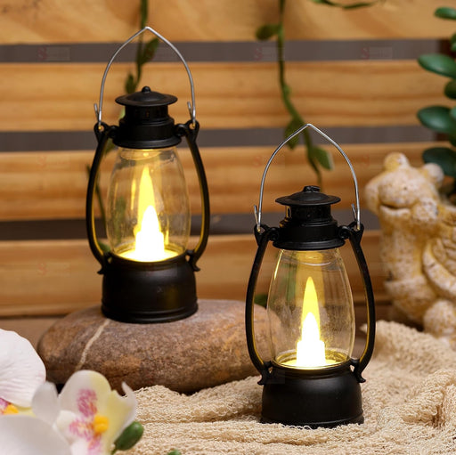 Flameless and Smokeless Acrylic Antique LED Lantern Hurricane Lamp and Wall Hanging Led Candle Light Holder