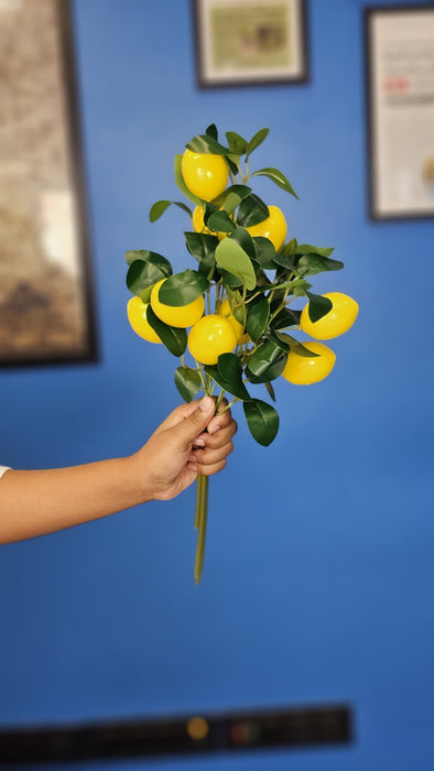 3 Pc Lemon Plant Stick, Elevate Your Décor with Artificial Lemon Branches Lifelike Lemon Tree Plants for Vase Display in Home, Garden, Office, Living Room (Pack of 3)
