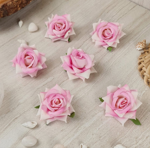 12 Pcs Artificial Rose Velvet Flower for Puja Decoration, Gifting, Home, Garden, Bedroom, Balcony, Living Room, Restaurant Decoration and Craft (6 cm)