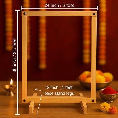 Folding Eco-Friendly Wooden Mandap Backdrop for Home Mandir, Foldable Mandap with Screw, for Diwali Puja,Laxmi Poojan pujan Mandap Decor,Office Puja,Decoration Item