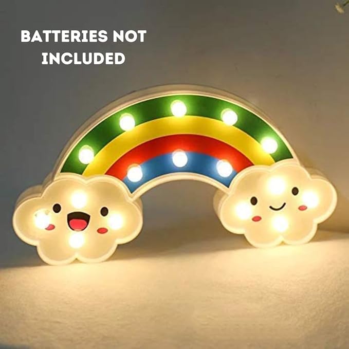 SATYAM KRAFT 1 Pcs Rainbow Shape Acrylic LED Night Light for Gifting, Room Decor, Bedroom, Chirtsmas Decoration Items, Wall Lamp and Home Decoration (Pack of 1) (Yellow)