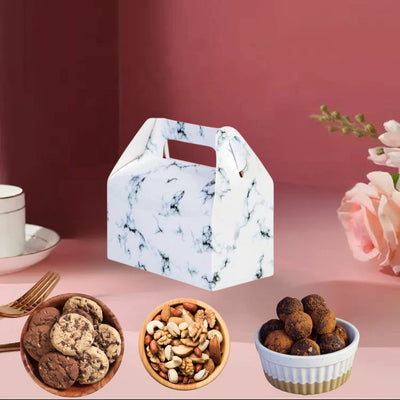 30 Pcs Marble print Decorative Folding Paper Gift Boxes For Gifting Chocolates, Dryfruits Items - Fancy Decorative packaging In Marriage Pooja Function Packing