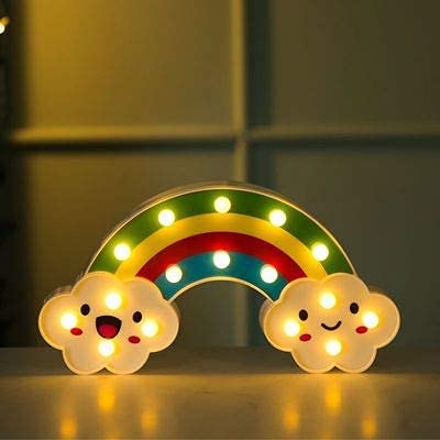 SATYAM KRAFT 1 Pcs Rainbow Shape Acrylic LED Night Light for Gifting, Room Decor, Bedroom, Chirtsmas Decoration Items, Wall Lamp and Home Decoration (Pack of 1) (Yellow)