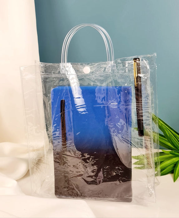 Medium Transparent PVC Plastic Bag Goodie Bags With Handle Gift bag, Carry Bags, gift bag, gift for Gifting, Return Gifts, Birthday, Wedding, Party, Festivals, Events (Medium)