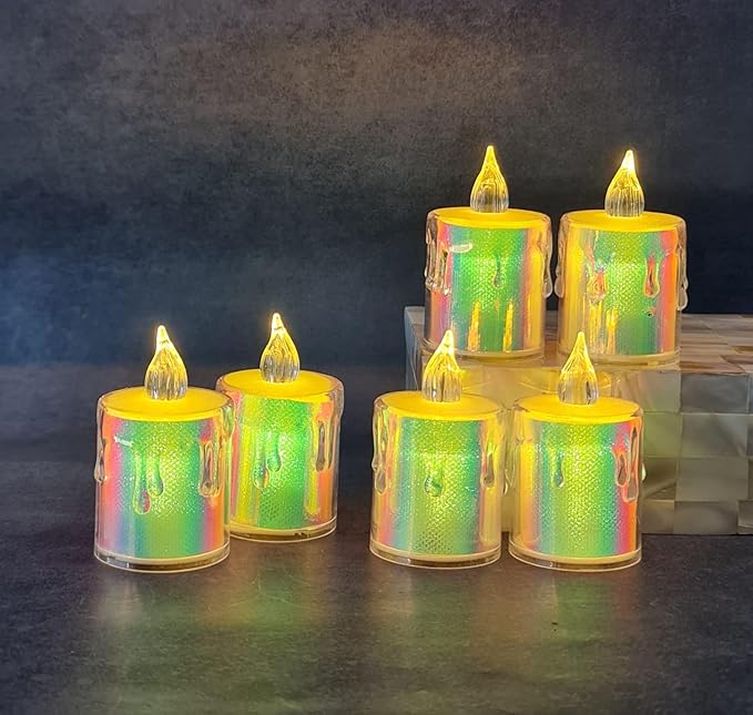 3 pcs Flameless and Smokeless Decorative Candles Acrylic Led Tea