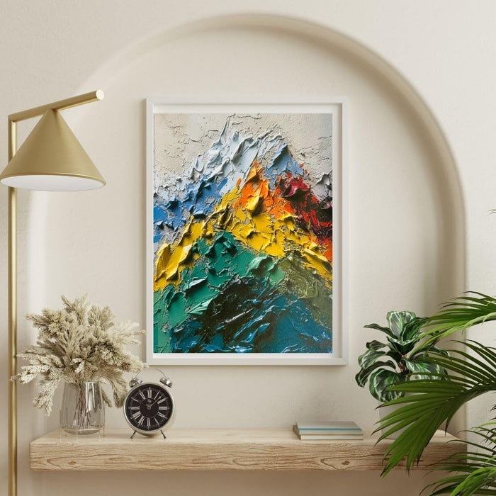 1 Piece square Mountain abstract wall art hanging Canvas Frame for hom satyamkraft
