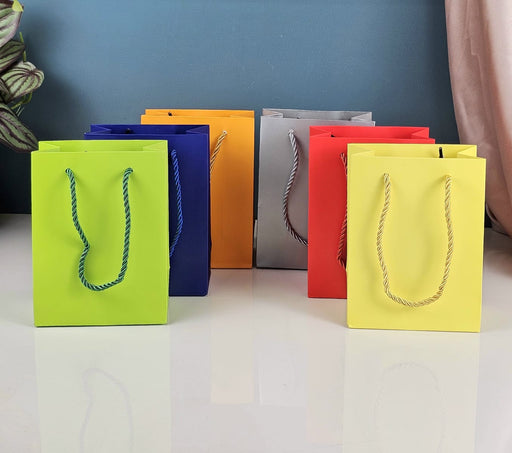20 Pcs Random Solid Color Gift Bags with Handle Gift Paper bag, gift For Gifting, marriage Return Gifts, Birthday, Wedding, Party, Season's Greetings (Multi)