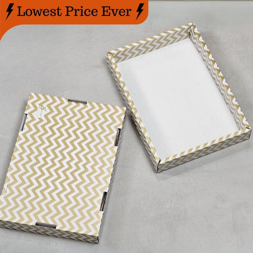 8 Pcs Multipurpose Decorative Folding Paper Box (without net and Twister) Rectangle Cardboard Box DIY Tray for Gift Hamper, Gifting (Cardboard Folding Paper Box),Room Hamper,Wedding Hamper
