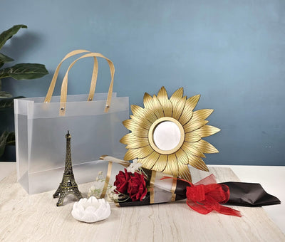 All-in-One Gift Combo with Artificial Flowers, Vase, Candle, Miniatures, Lantern, Mirror Frame, Showpiece & Gift Bag, Gift Hamper for Him/Her, Mothers Day | Perfect for Birthday,Anniversary, Marriage, Wedding.