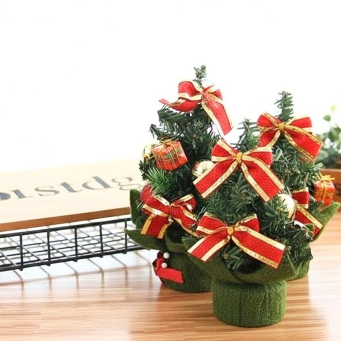 1 Pcs Artificial Mini Decorative Christmas Tree Beautiful Pine Tree Miniature | Snow-Flocked Xmas Tree for Gifting, Home, Office, Tabletop & Christmas Decoration.