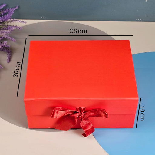 3 Pcs (26 x 21 x 11 cm) Multipurpose Decorative Folding Paper Cardboard Box with satin ribbon,DIY Box for Gift Hamper,Valentine Gifting,Wedding gifing.