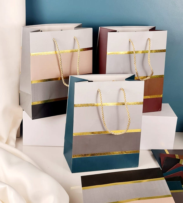10 Pcs Paper Bag Goodie Bags With Handle Gift Paper bag, gift For Valentine Gifting, marriage Return Gifts, Birthday, Wedding, Party, Season's Greetings (Random Colour)
