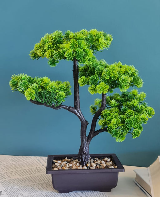 1 PcArtificial succulents Bonsai Plant with Vintage Vase, Artificial Flower Decoration Plant for Home Decor Item, Office, Bedroom, Living Room, Shop Decoration Items (Pack of 1, Green)