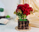 1 pc Artificial Peony Fake Flowers Bunch with Wooden Pot for Home Decor,Room Decorations, Gifting, Living Room (Pack of 1)