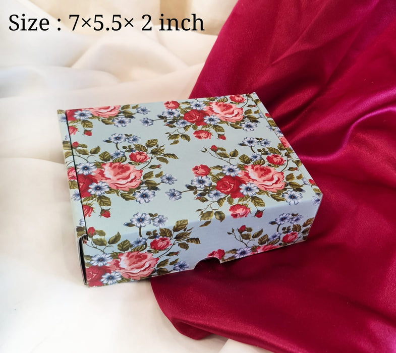 6 Pcs (7x 5.5 x 2 inch) Multipurpose Decorative Folding Paper Cardboard Box DIY Box for Gift Hamper,Wedding gifing.