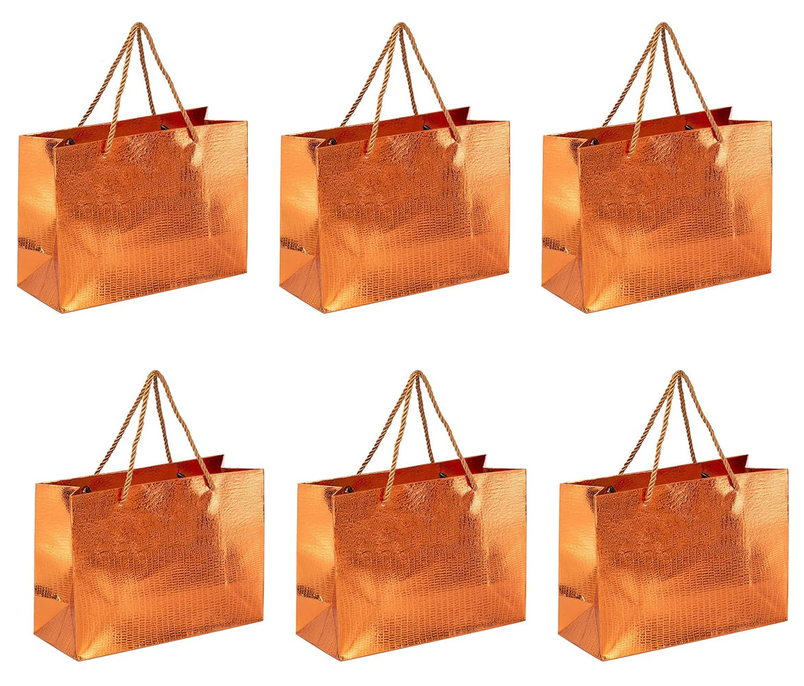 10 Pcs Paper bag (Pack of 10) Gift Paper bag, Carry Bags, gift bag for Birthday, Festivals, Season's Greetings & other Events (Geometry Orange color with Dori Handle) (34 x 45)