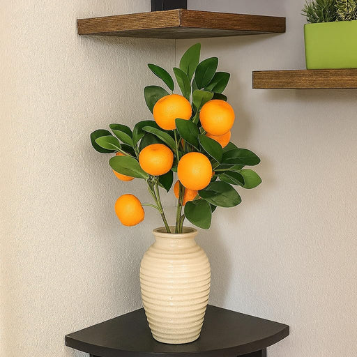 3 Pcs Artificial Orange Flower Stick, Artificial Flower Decoration Plant for Home Decor Item, Multi Decoration Item, (Without vase)( Pack of 3)(35 Cm)