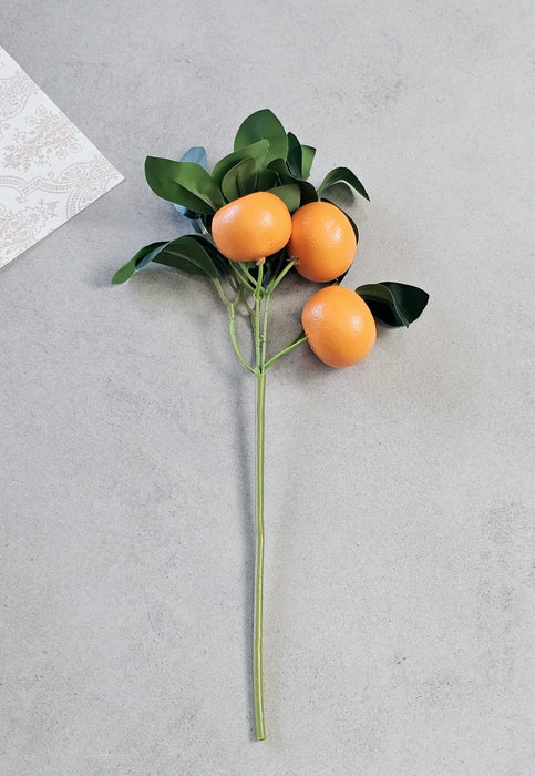 Artificial Orange Flower Stick, Artificial Flower Decoration Plant for Home Decor Item, Multi Decoration Item, (Without vase)( Pack of 3)(35 Cm)