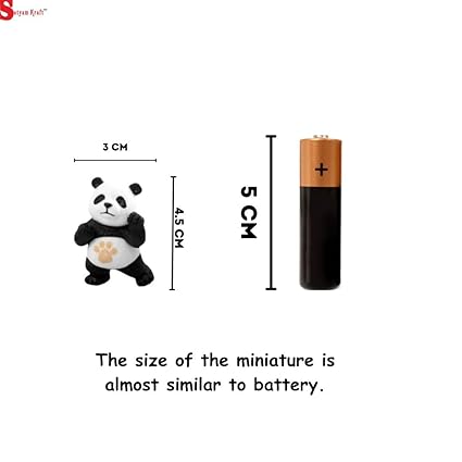 SATYAM KRAFT 4 Pieces of Panda Miniature Set for Unique Gift, Home,Bedroom, Living Room, Office, Restaurant Decor, Figurines and Garden Decor Items (Multicolor)(Poly Resin)(4 Pieces in 1 Set)
