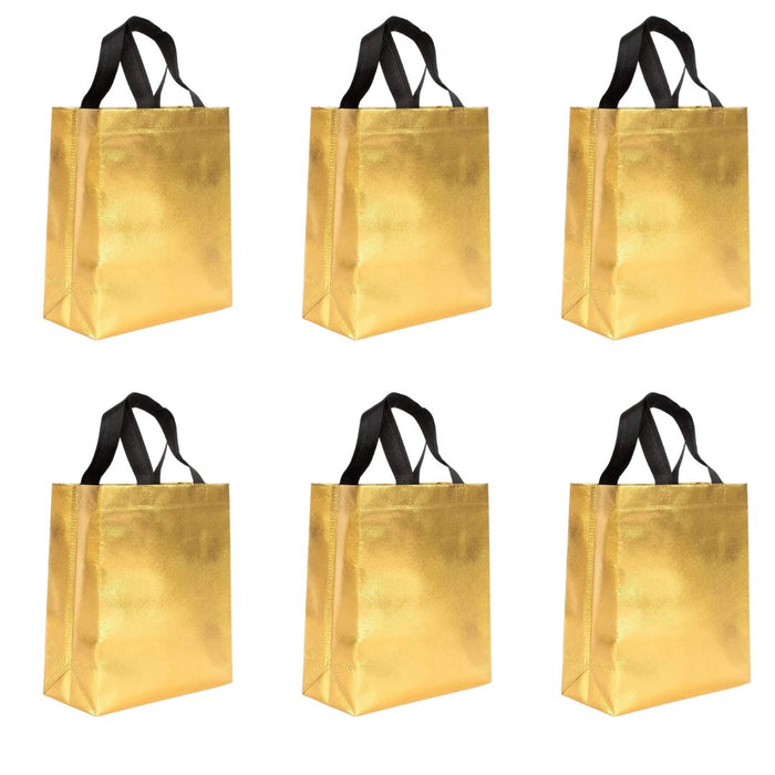 Small Size Non Woven Fabric Bag With Handle 21.5 x 22 cm Gift Paper bag, Carry Bags, gift bag, gift for Birthday, gift for Festivals, Season's Greetings and other Events(Gold)