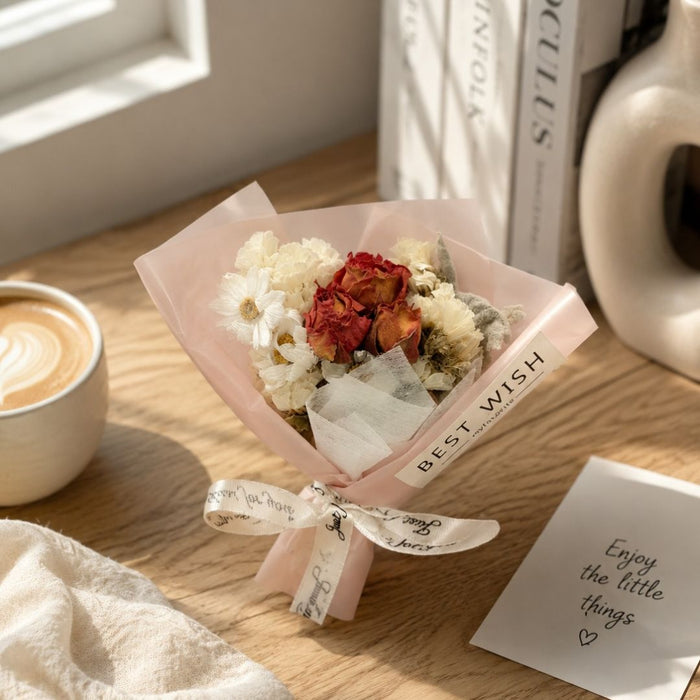 Mini Dried Flower Bouquet | Aesthetic Handmade Floral Gift Bouquet for Gifting & Décor
