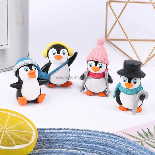 1 Set Penguin Miniature Set for Unique Gift, Home, Bedroom, Living Room, Office, Restaurant Decor, Figurines Decoration Items - Resin (1 Set, Multicolor)