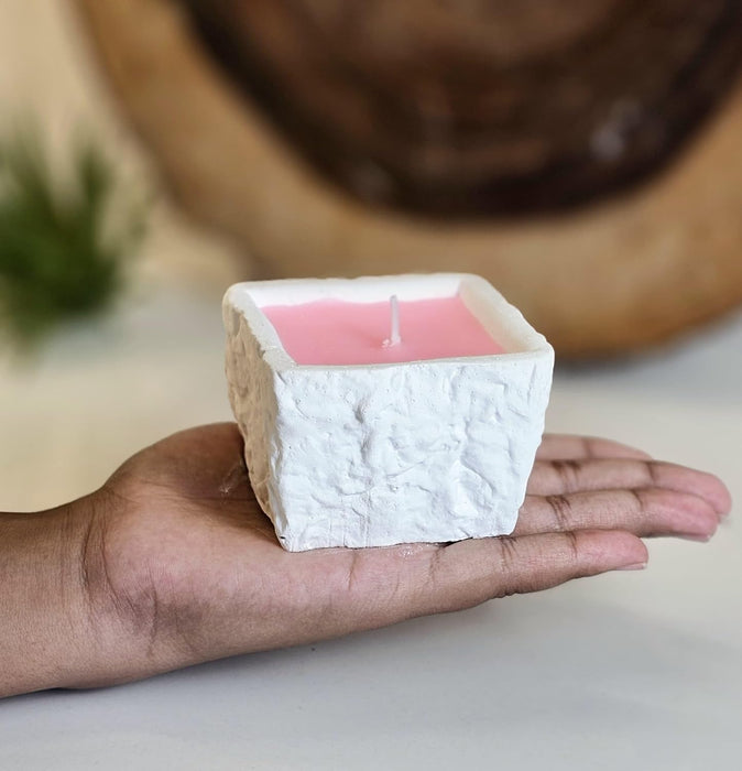 1 Pcs Scented Wax Candle in Square Container | Blue Aromatherapy Candle for Home Décor, Spa, Meditation, Gifting & Relaxation