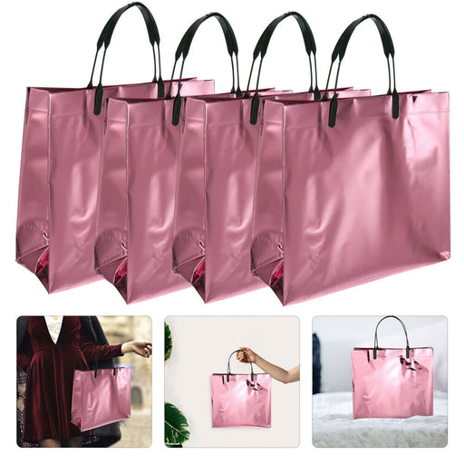 Large Size shiny PINK(33X44X11 cm) Foil PVC Bags With Handle Gift Paper bag, Carry Bags, gift For Valentine Gifting, marriage Return Gifts, Birthday, Wedding, Party, Season's Greetings