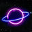 SATYAM KRAFT Neon LED Light Planet Design for Gifts, Night Light Bedroom, Living Room, Wall Decor, Home Decoration Purpose with Christmas Decoration Item (1 Piece Light, Pink and Blue Colour)