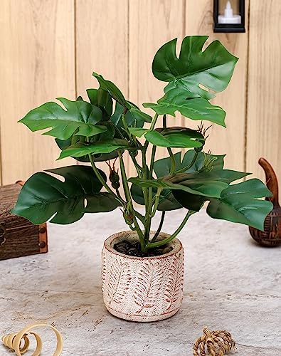 1 Pc Artificial Potted Plant with Cement Pot - Home Decor Plants,tabletop.