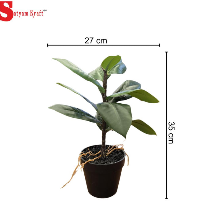 1 Pc Artificial Plant with Root, Realistic Look, Artificial Flower Decoration Plant succulent for Home Decor Item, Office, Bedroom, Living Room, Shop Decoration Items (Pack of 1, Green)