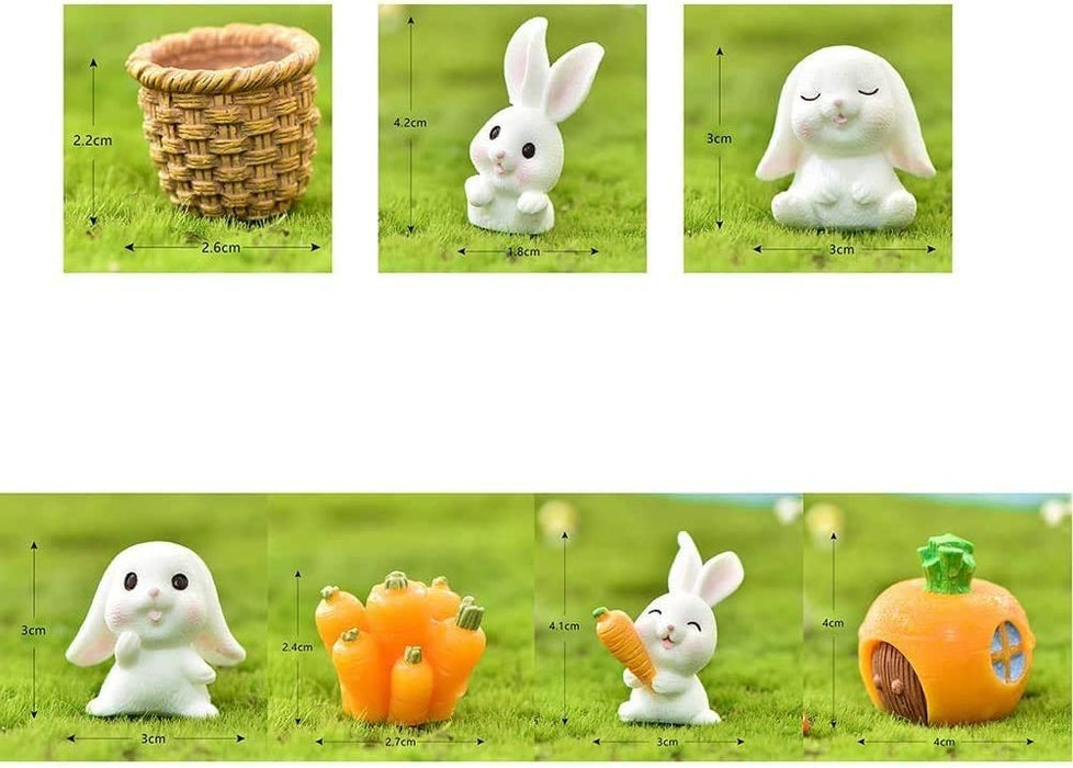 1 Set Rabbits Miniature Set for Home, Bedroom, Living Room, Office, Restaurant Decor, Figurines and Christmas Decoration Items, (Resin) (Multicolor)