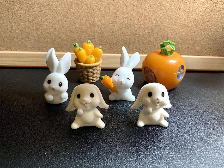 SATYAM KRAFT 1 Set Rabbits Miniature Set for Home, Bedroom, Living Room, Office, Restaurant Decor, Figurines and Christmas Decoration Items, (Resin) (Multicolor)